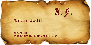 Matin Judit névjegykártya